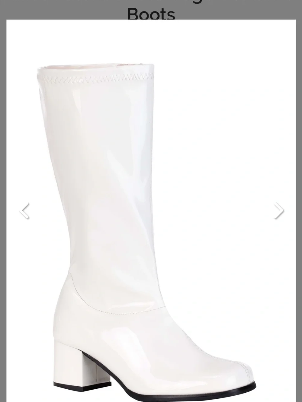 Girl's Patent White Gogo Costume Boots size 4/5 NWOT
